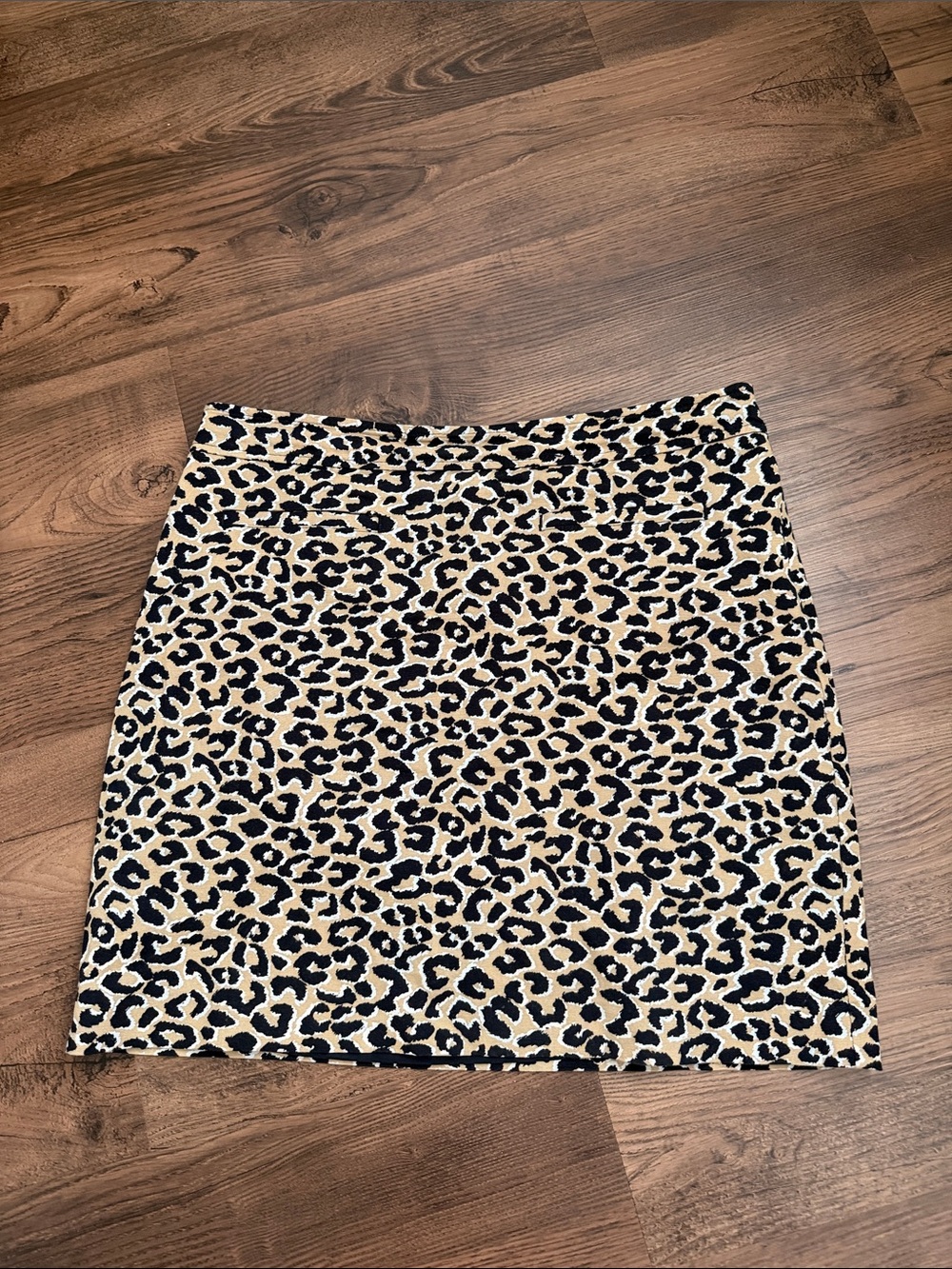 Talbots Tan and Black Leopard-Print Mini Skirt